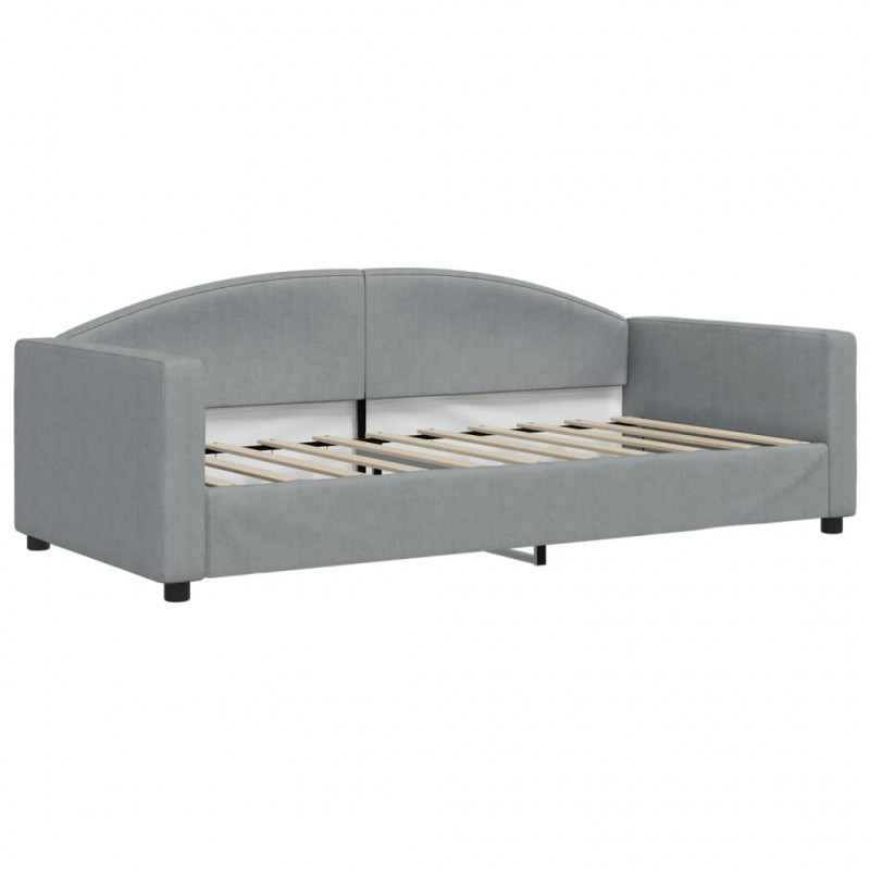 Sofa z funkcją spania, jasnoszara, 90x190 cm, obita tkaniną