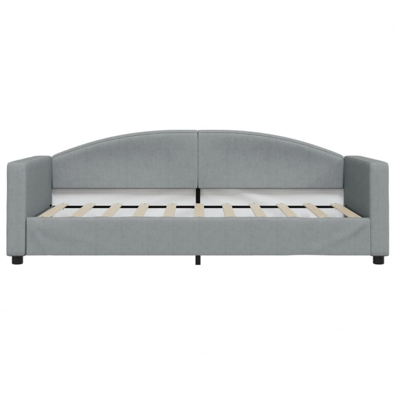 Sofa z funkcją spania, jasnoszara, 90x190 cm, obita tkaniną