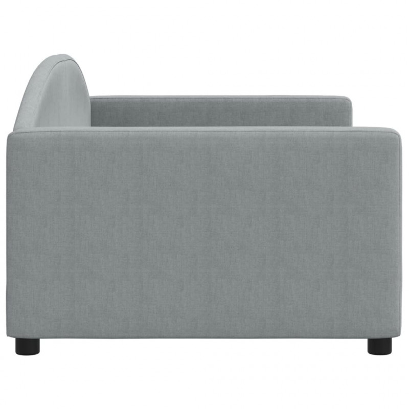 Sofa z funkcją spania, jasnoszara, 90x190 cm, obita tkaniną