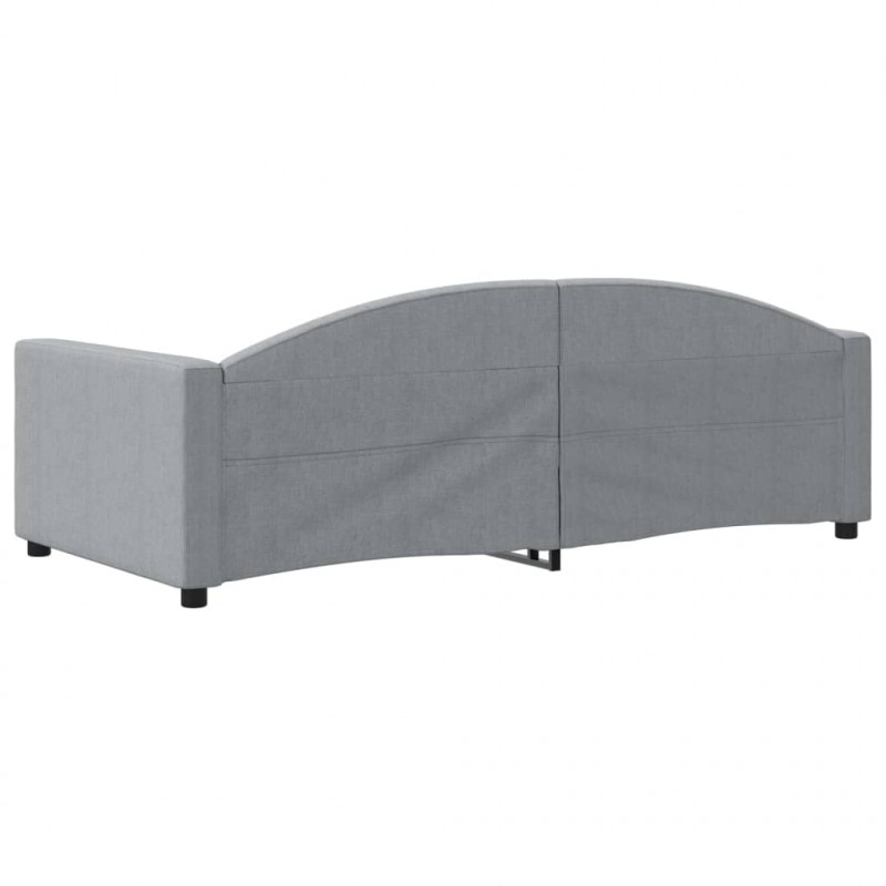 Sofa z funkcją spania, jasnoszara, 90x190 cm, obita tkaniną