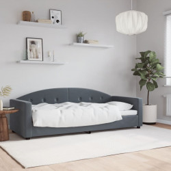 Sofa z funkcją spania, ciemnoszara, 80x200 cm, aksamitna