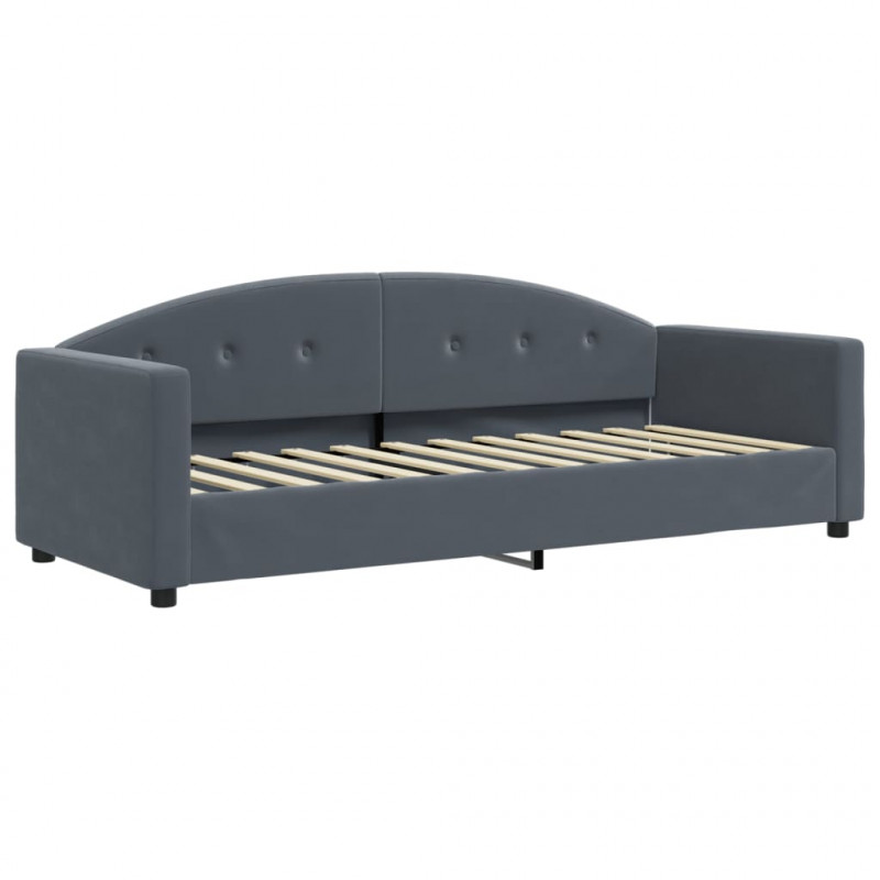 Sofa z funkcją spania, ciemnoszara, 80x200 cm, aksamitna
