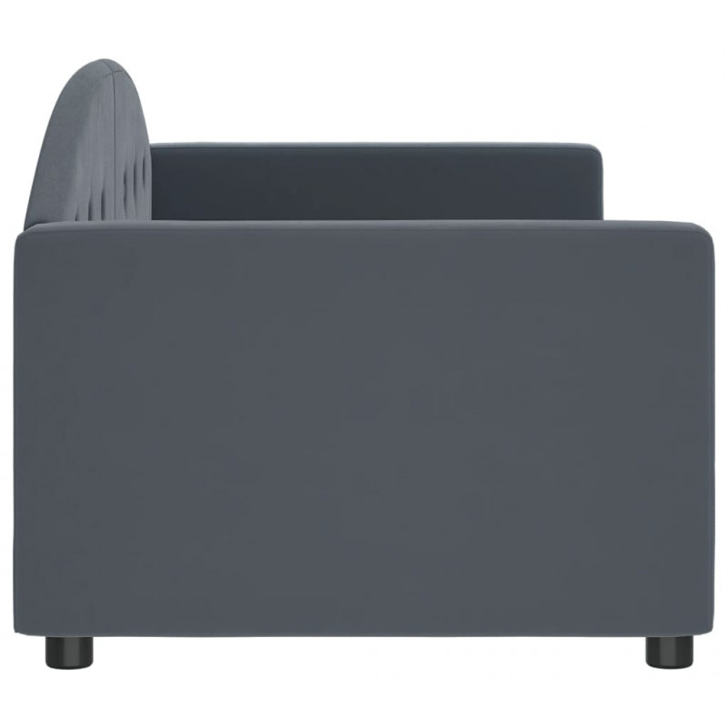 Sofa z funkcją spania, ciemnoszara, 80x200 cm, aksamitna