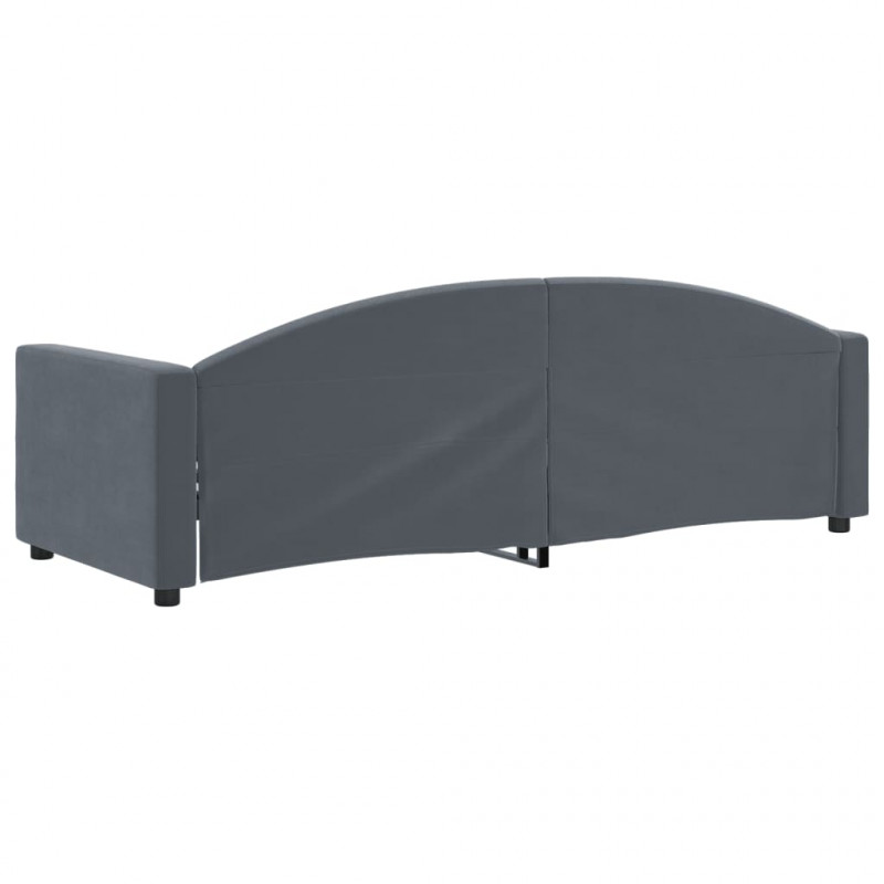 Sofa z funkcją spania, ciemnoszara, 80x200 cm, aksamitna