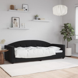 Sofa z funkcją spania, czarna, 80x200 cm, obita aksamitem