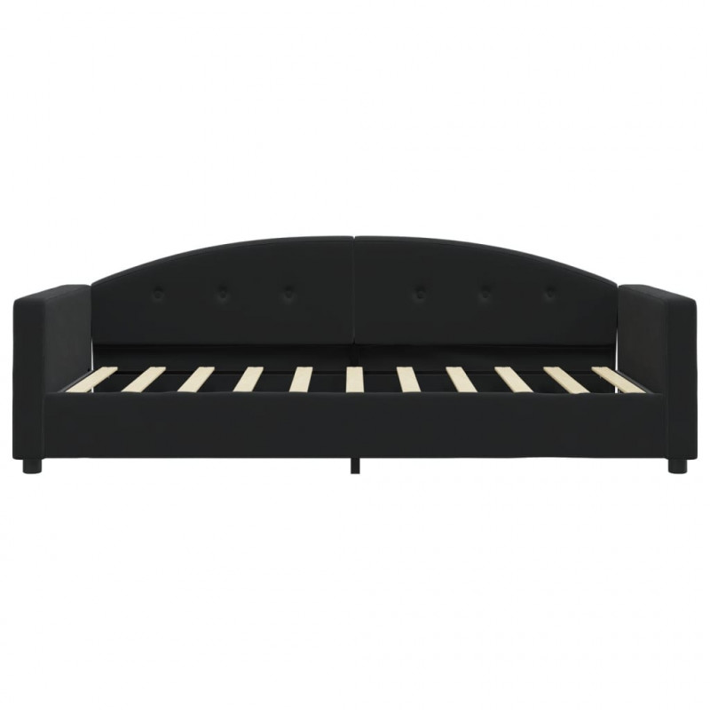 Sofa z funkcją spania, czarna, 80x200 cm, obita aksamitem