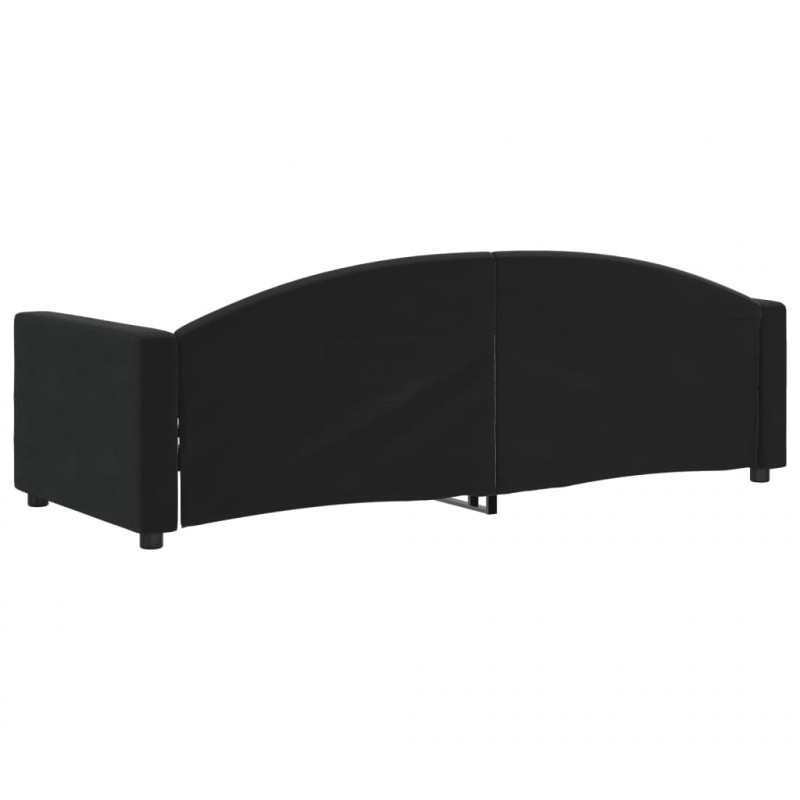 Sofa z funkcją spania, czarna, 80x200 cm, obita aksamitem