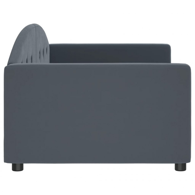 Sofa z funkcją spania, ciemnoszara, 90x200 cm, aksamit