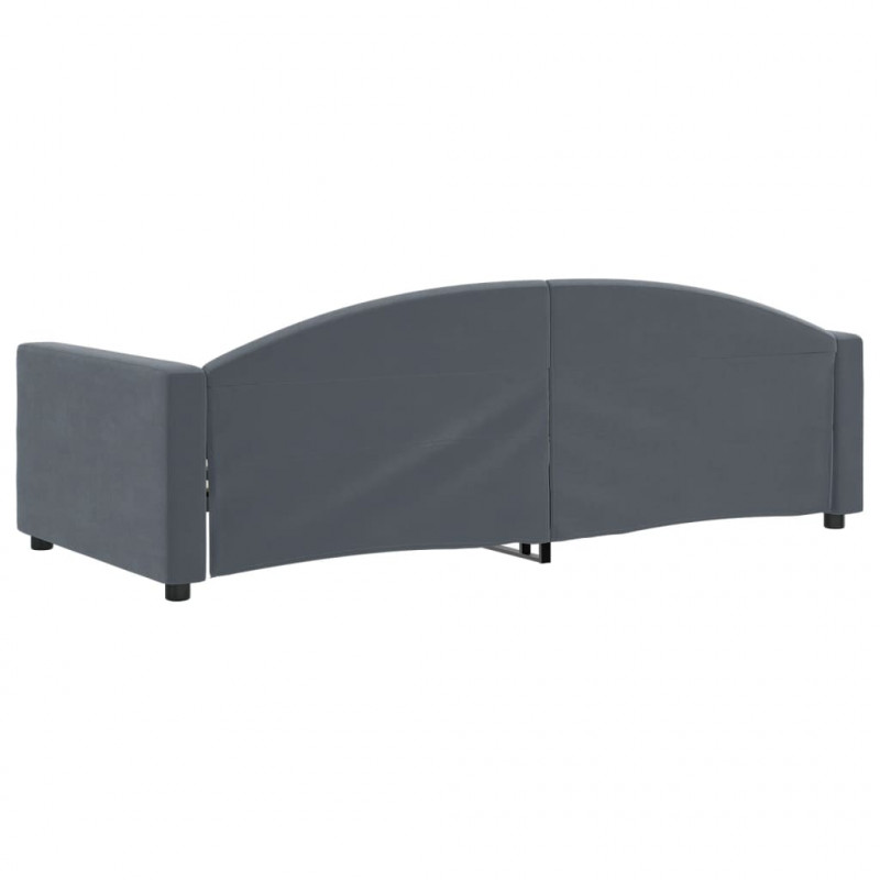 Sofa z funkcją spania, ciemnoszara, 90x200 cm, aksamit