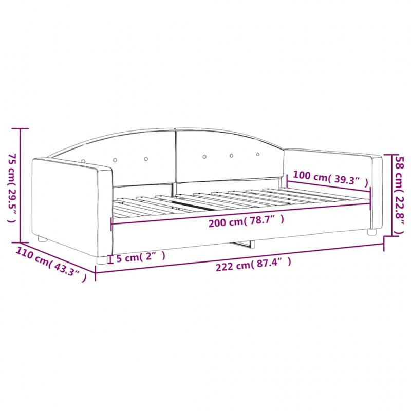 Sofa z funkcją spania, niebieska, 100x200 cm, obita aksamitem