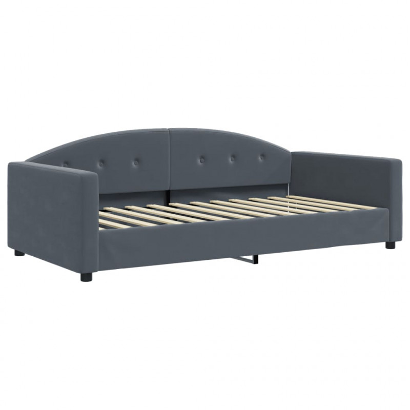Sofa z funkcją spania, ciemnoszara, 100x200 cm, aksamit