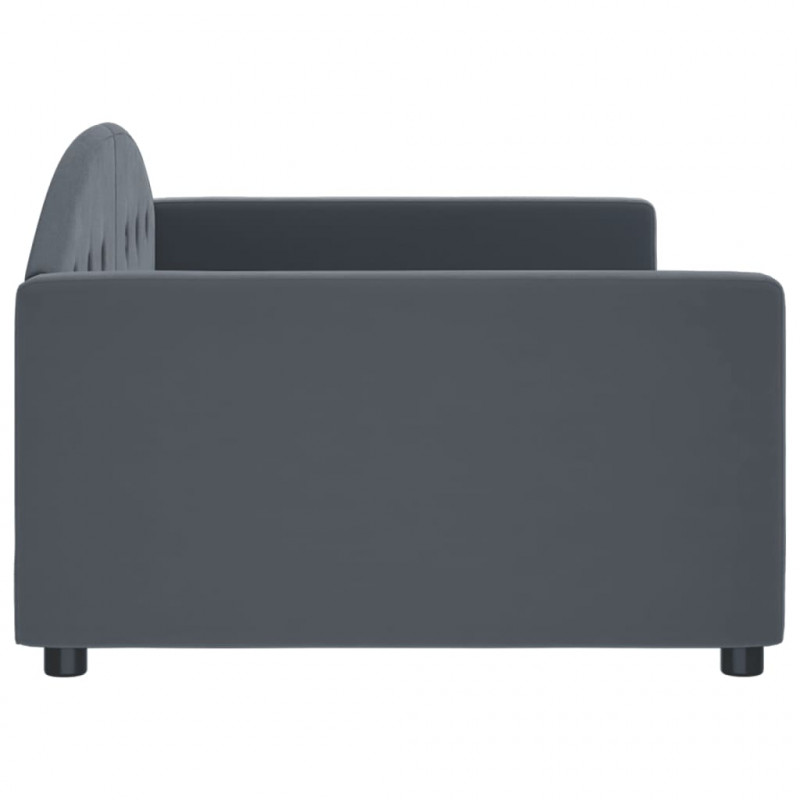 Sofa z funkcją spania, ciemnoszara, 100x200 cm, aksamit