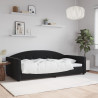 Sofa z funkcją spania, czarna, 100x200 cm, obita aksamitem