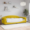 Sofa z funkcją spania, żółta, 100x200 cm, obita aksamitem