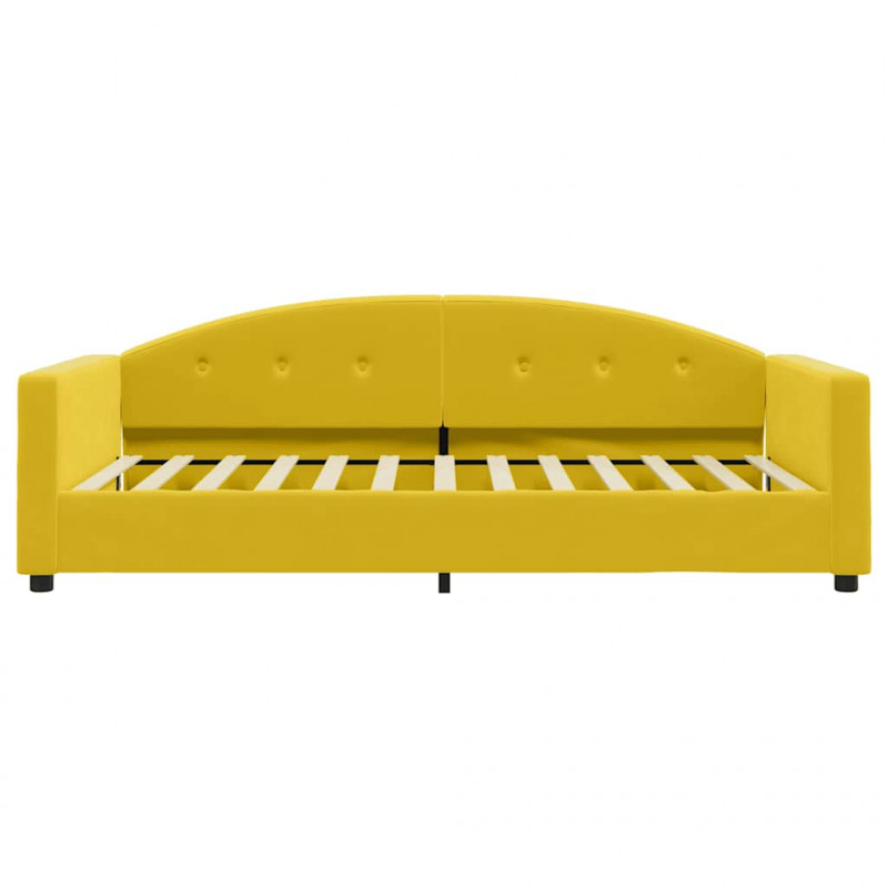 Sofa z funkcją spania, żółta, 100x200 cm, obita aksamitem