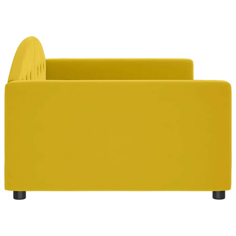 Sofa z funkcją spania, żółta, 100x200 cm, obita aksamitem