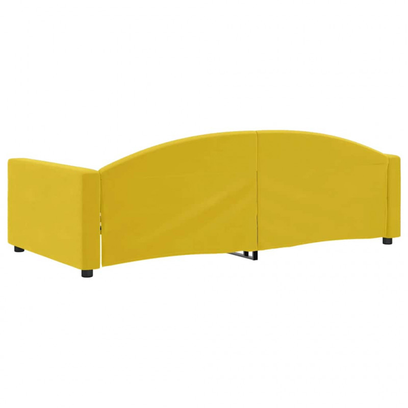 Sofa z funkcją spania, żółta, 100x200 cm, obita aksamitem