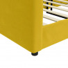 Sofa z funkcją spania, żółta, 100x200 cm, obita aksamitem