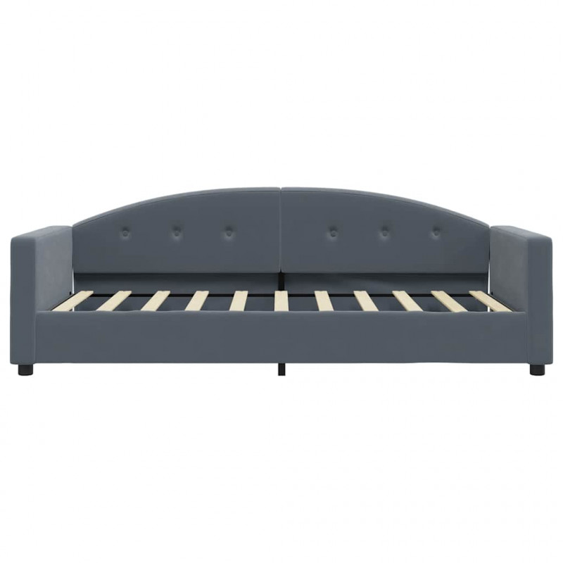 Sofa z funkcją spania, ciemnoszara, 90x190 cm, aksamit