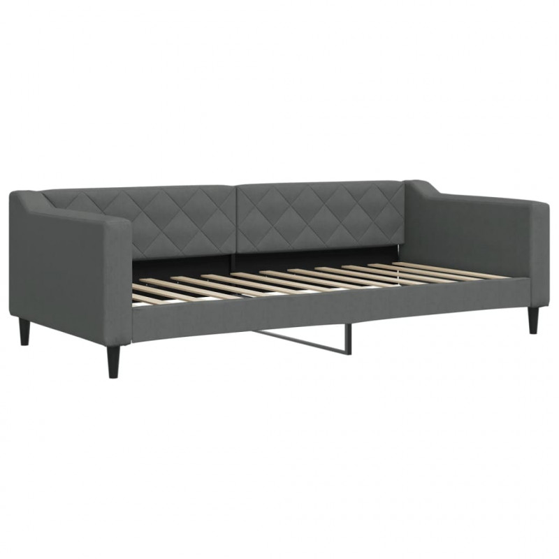 Sofa z funkcją spania, ciemnoszara, 90x200 cm, obita tkaniną