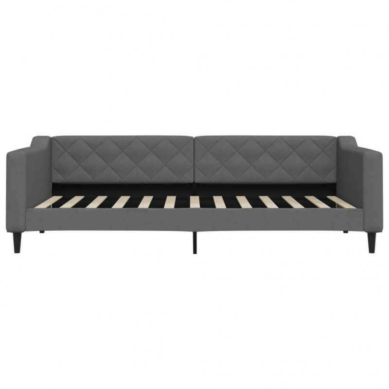 Sofa z funkcją spania, ciemnoszara, 90x200 cm, obita tkaniną