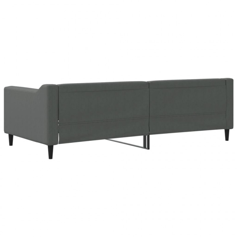Sofa z funkcją spania, ciemnoszara, 90x200 cm, obita tkaniną