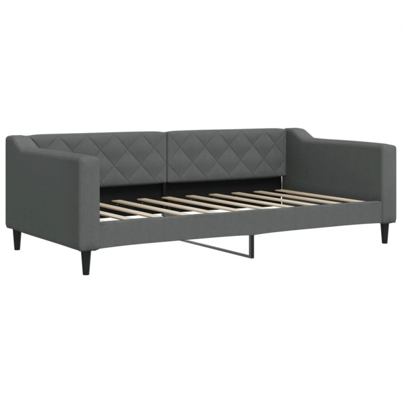 Sofa z funkcją spania, ciemnoszara, 90x190 cm, obita tkaniną