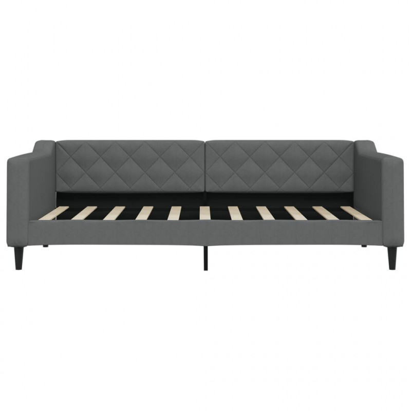 Sofa z funkcją spania, ciemnoszara, 90x190 cm, obita tkaniną