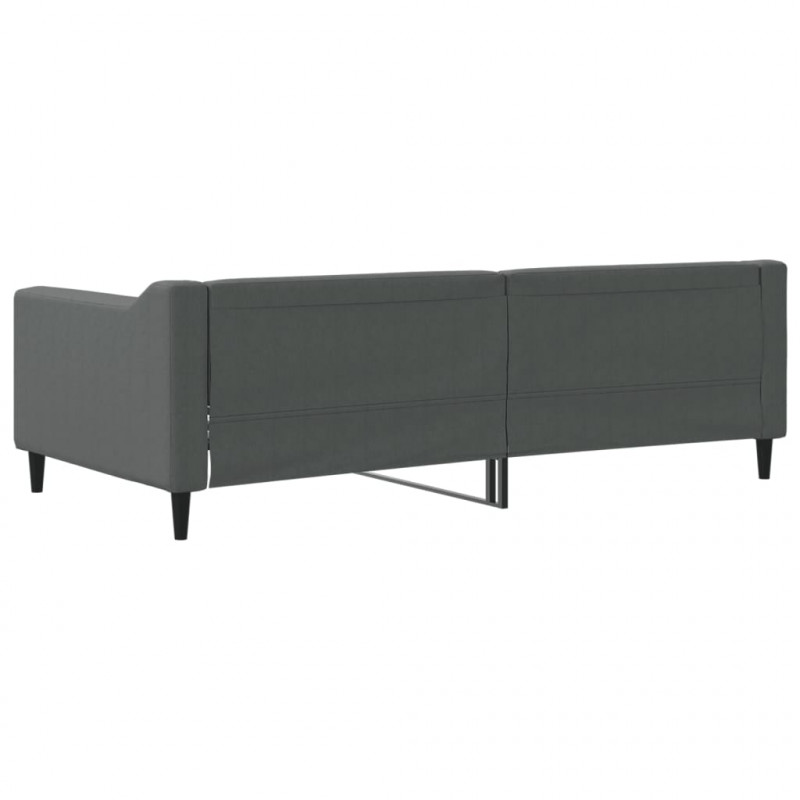 Sofa z funkcją spania, ciemnoszara, 90x190 cm, obita tkaniną