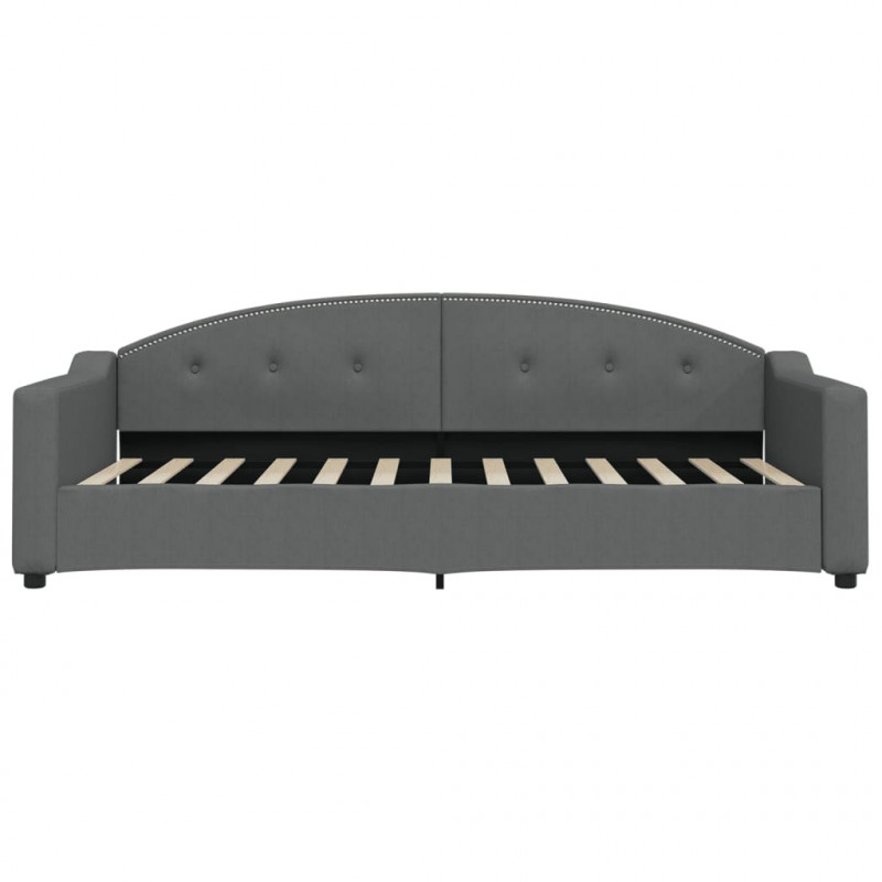 Sofa z funkcją spania, ciemnoszara, 90x200 cm, obita tkaniną
