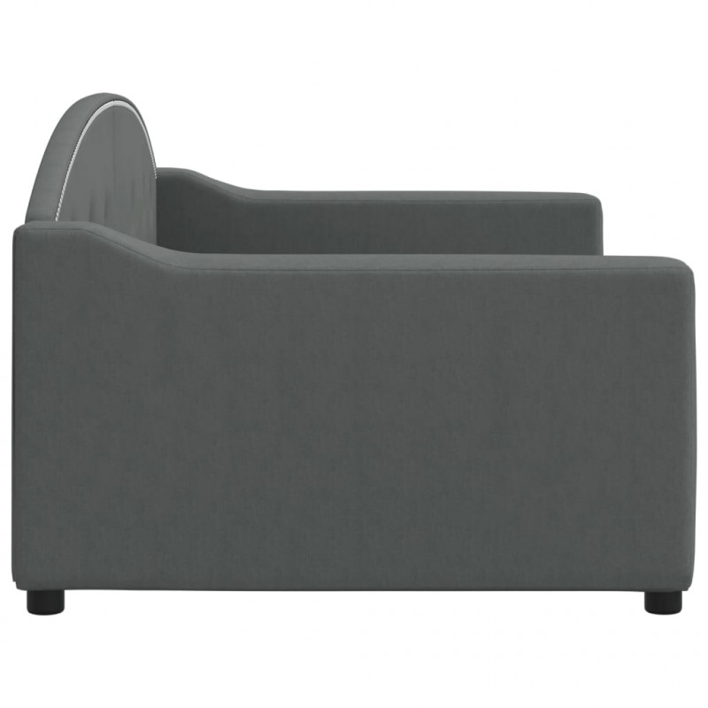 Sofa z funkcją spania, ciemnoszara, 90x200 cm, obita tkaniną