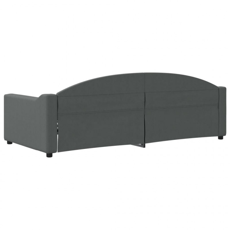 Sofa z funkcją spania, ciemnoszara, 90x200 cm, obita tkaniną