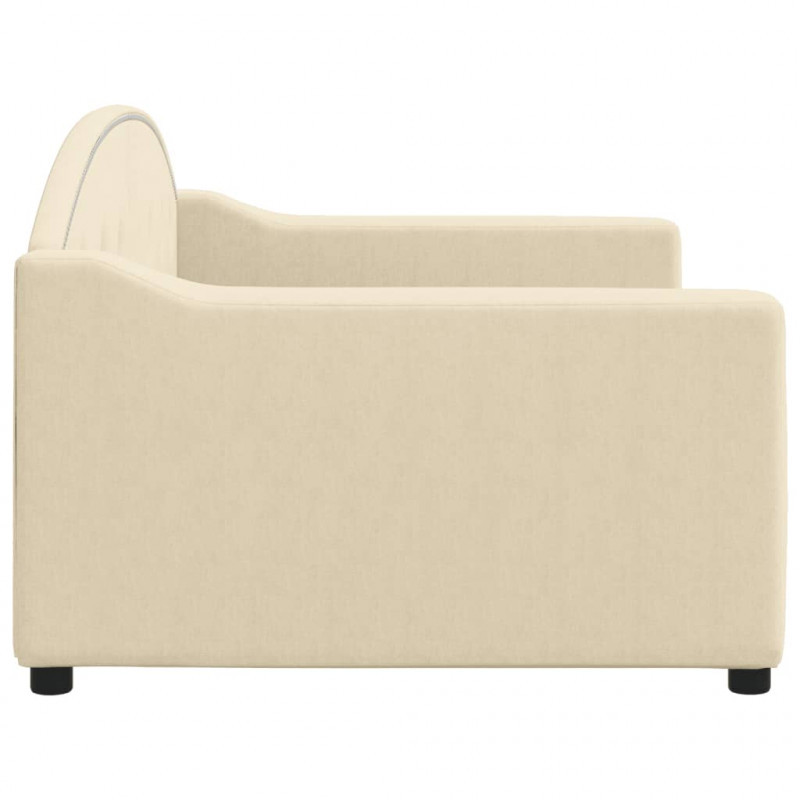 Sofa z funkcją spania, kremowe, 90x200 cm, obita tkaniną
