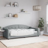 Sofa z funkcją spania, jasnoszara, 90x190 cm, obita tkaniną