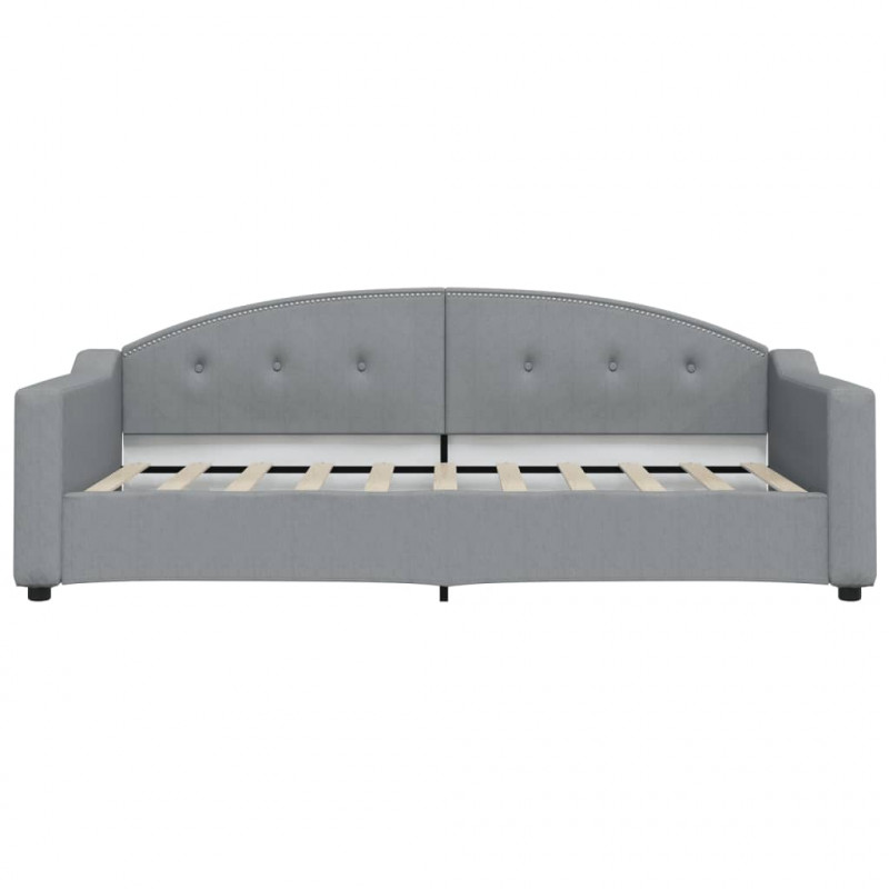 Sofa z funkcją spania, jasnoszara, 90x190 cm, obita tkaniną