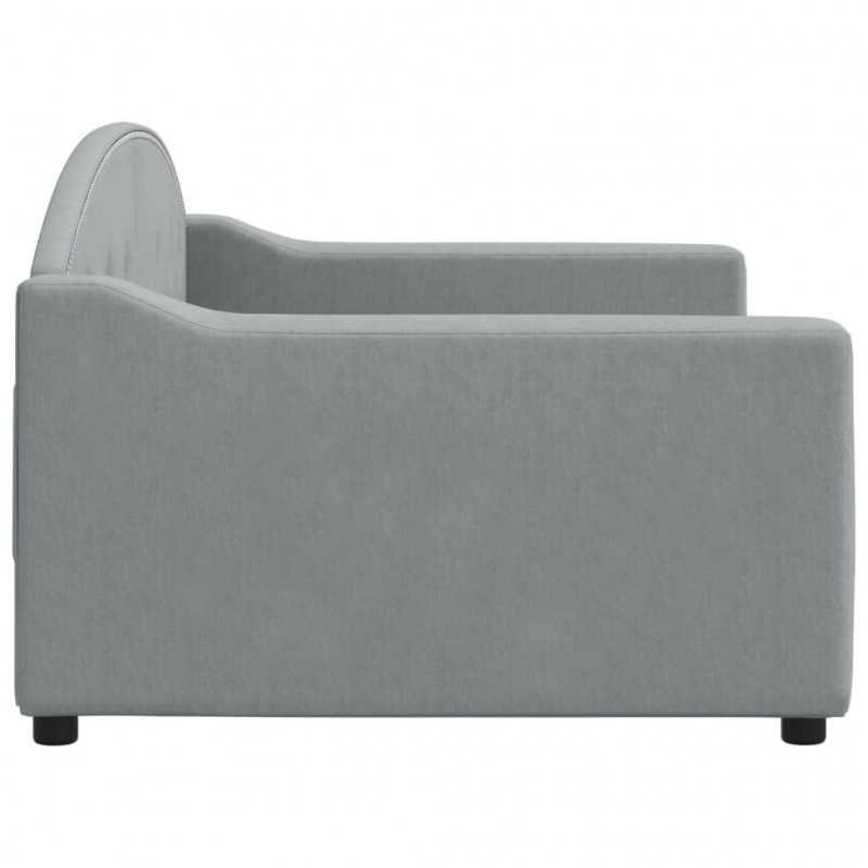 Sofa z funkcją spania, jasnoszara, 90x190 cm, obita tkaniną