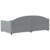 Sofa z funkcją spania, jasnoszara, 90x190 cm, obita tkaniną