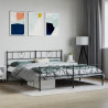 Metalowe łóżko z zanóżkiem, bez materaca, czarne, 180x200 cm
