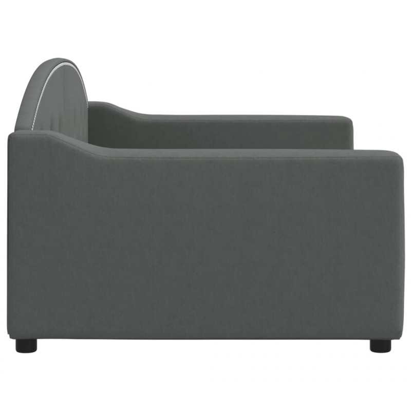 Sofa z funkcją spania, ciemnoszara, 90x190 cm, obita tkaniną