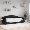 Sofa z funkcją spania, czarna, 90x190 cm, obita tkaniną