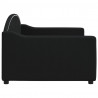 Sofa z funkcją spania, czarna, 90x190 cm, obita tkaniną