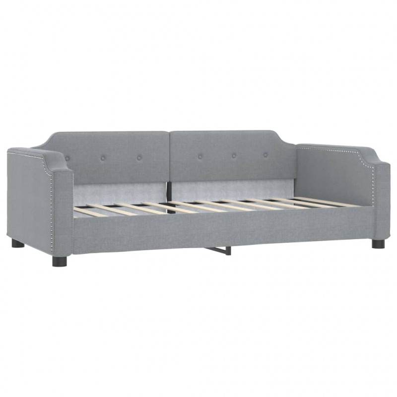 Sofa z funkcją spania, jasnoszara, 100x200 cm, obita tkaniną