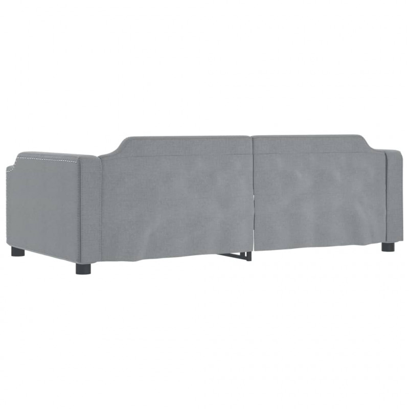 Sofa z funkcją spania, jasnoszara, 100x200 cm, obita tkaniną