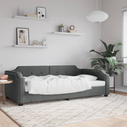 Sofa z funkcją spania, ciemnoszara, 90x190 cm, obita tkaniną