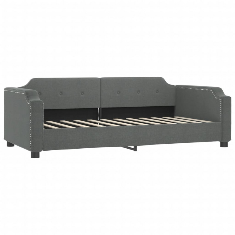 Sofa z funkcją spania, ciemnoszara, 90x190 cm, obita tkaniną