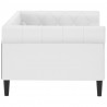 Sofa z funkcją spania, biała, 90x200 cm, obita sztuczną skórą