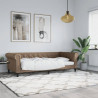 Sofa z funkcją spania, cappuccino, 90x200 cm, sztuczna skóra