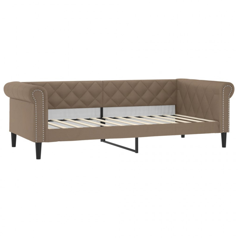 Sofa z funkcją spania, cappuccino, 90x200 cm, sztuczna skóra