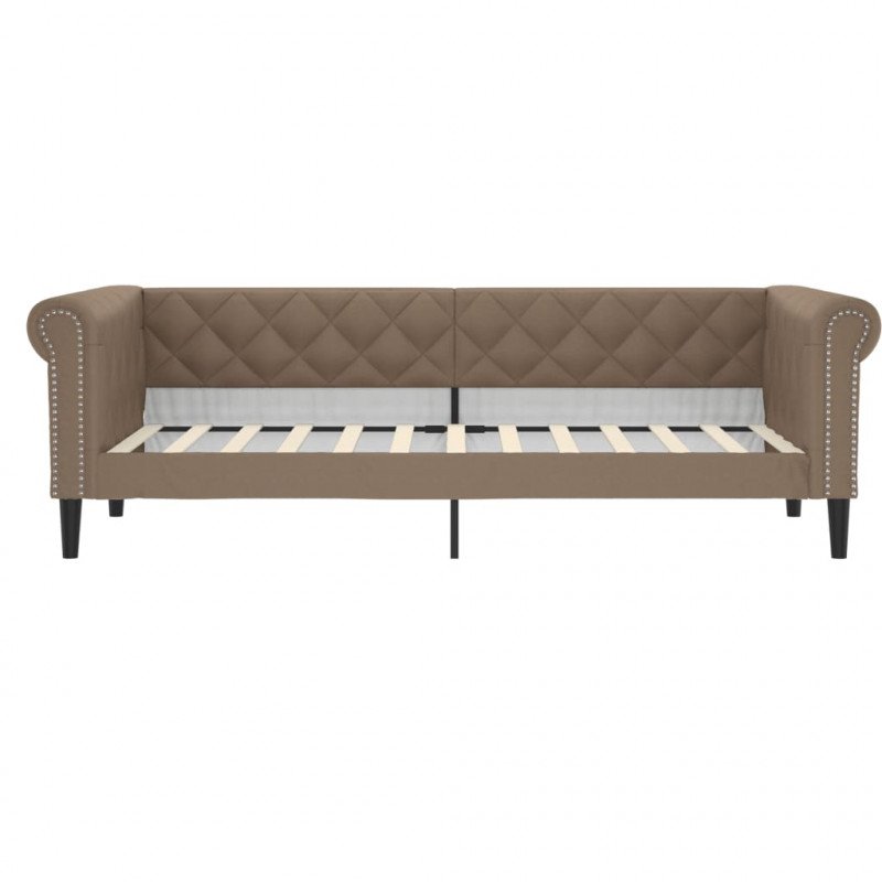 Sofa z funkcją spania, cappuccino, 90x200 cm, sztuczna skóra