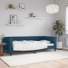 Sofa z funkcją spania, niebieska, 100x200 cm, obita aksamitem